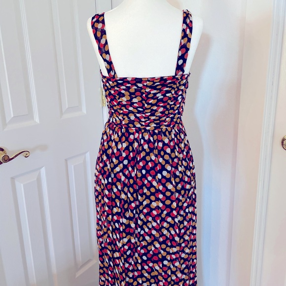 Anthropologie Maeve polka dot dress NWT Navy, Orange, Red, White - Picture 4 of 13